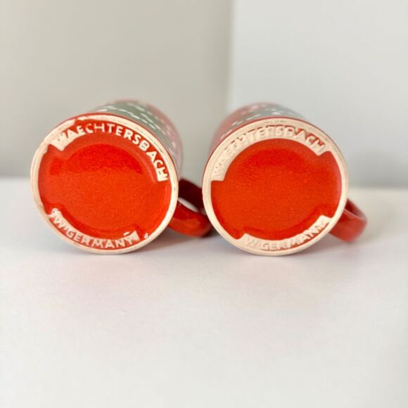 Set of 2 - Vintage Waechtersbach West Germany Christmas Tree Mugs - Picture 5 of 8